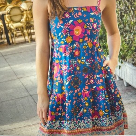 NATURAL LIFE Dresses & Skirts - Natural Life Blue Magenta Mini Dress